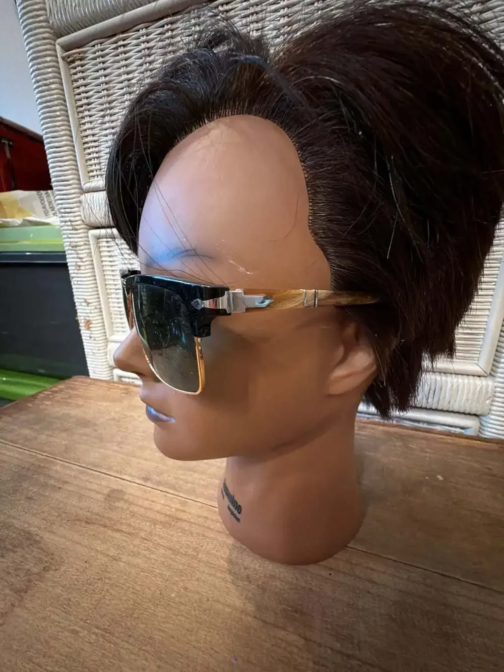 Persol Handmade in Italy Tortoise and Black Browline Sunglasses